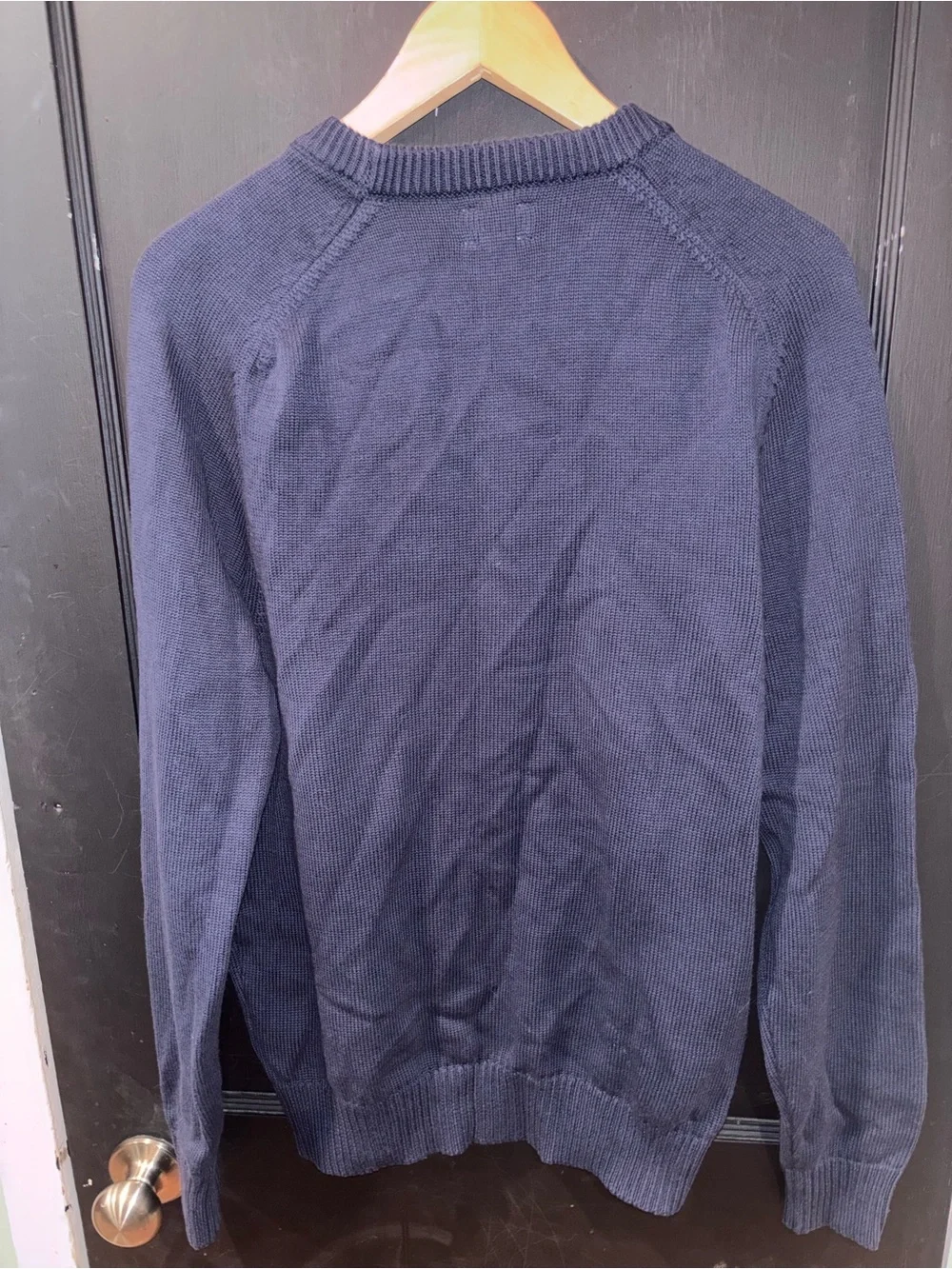 Knit for J.Crew Navy 100% Cotton Crewneck Sweater Size Medium